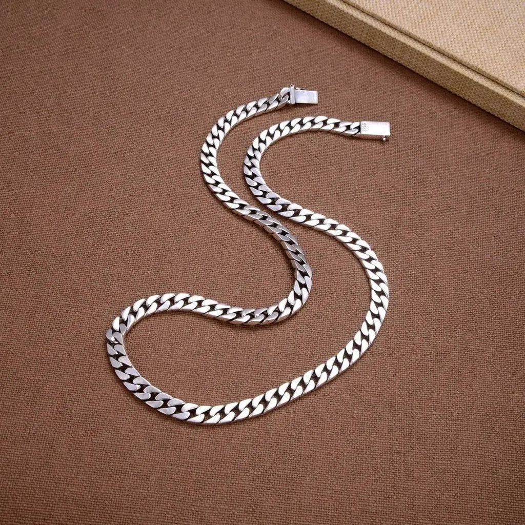 Solid S925 Sterling Silver Bracelet 7MM 8MM 10MM Punk Argent 925 Silver Jewelry Never Fade Men Jewelry Gifts Past Test