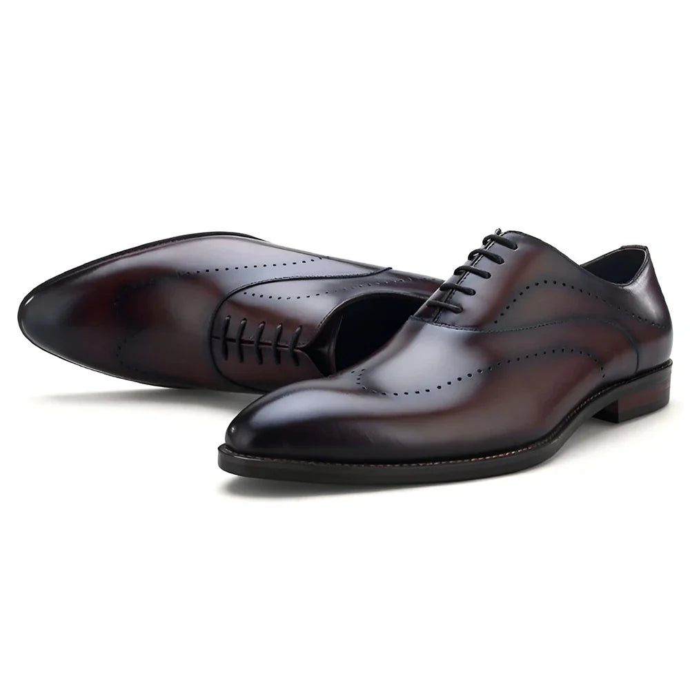 Full-Grain Leather Formal Derby Shoes for Men Daily Wear Business Oxford Dress Shoes