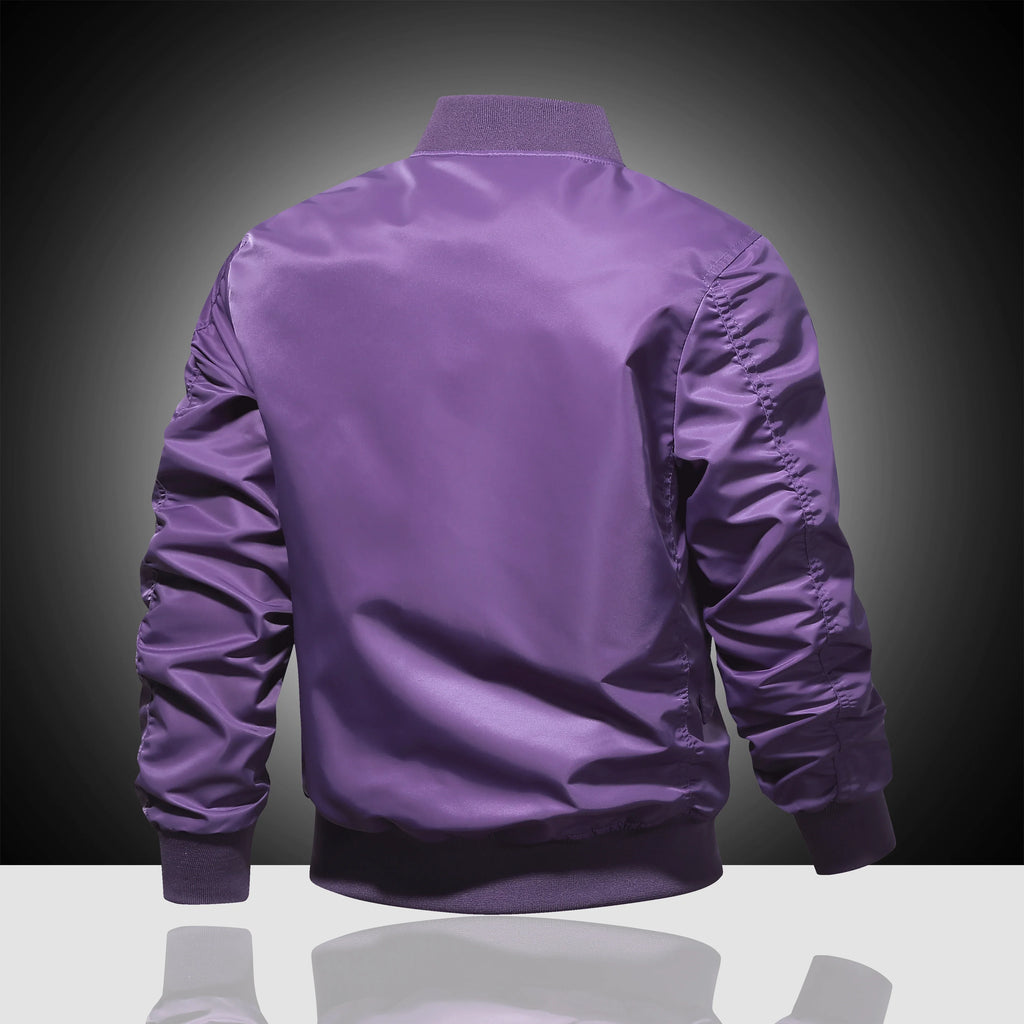 Spring and Autumn Winter Air Force MA1 Pilot Jacket Men's Solid Color Baseball Jacket Casual Thick Windproof Warm Cotton Jacket