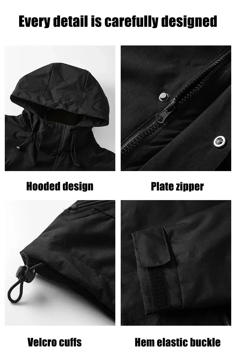 Men Women Waterproof Hiking Jacket Windproof Camping Windbreakers Oilproof Fishing Trekking Jacket Autumn Spring Sport Rain Coat