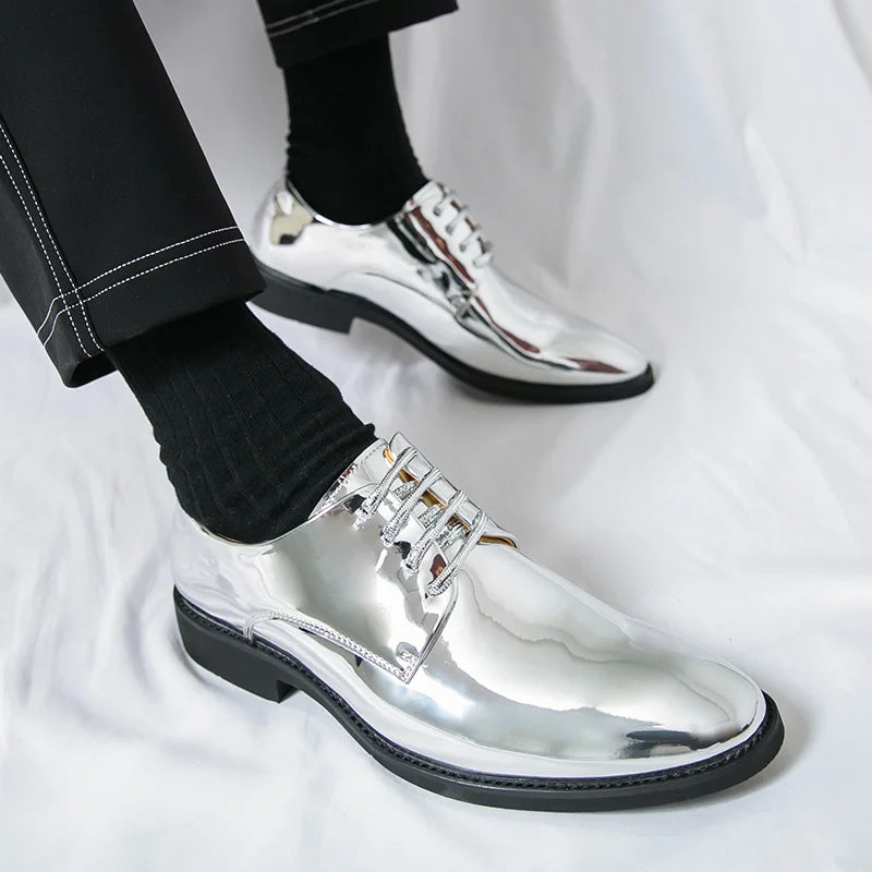Golden Leather Shoes for Men – Fashion Party Formal Footwear EU 40–48