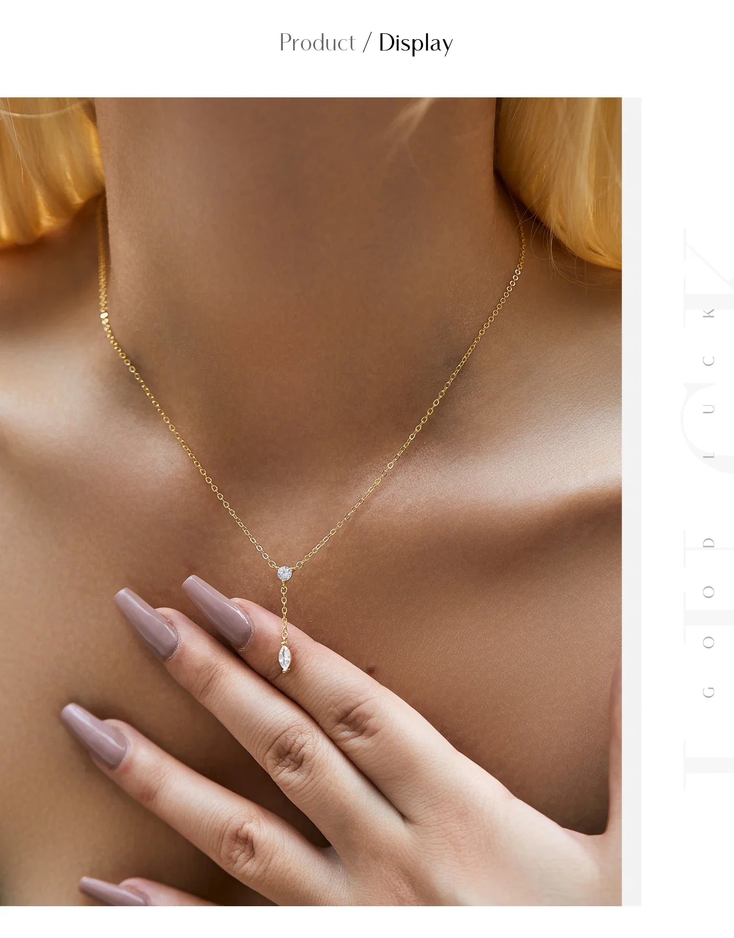 925 Sterling Silver Dainty Y Shape Round & Rhombic Fashion Pendant Necklace For Women Chain Necklace Trendy Jewelry Gift