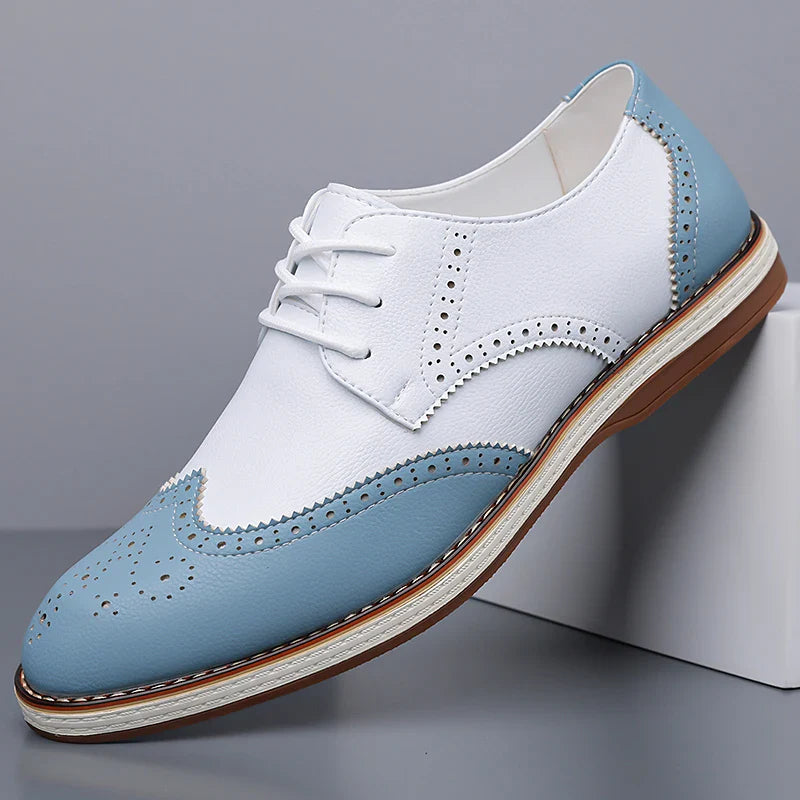 Men's Casual Business Leather Shoes Men Fashion Lace-up Derby Shoe Mens Light Comfortable Outdoor Driving Flats