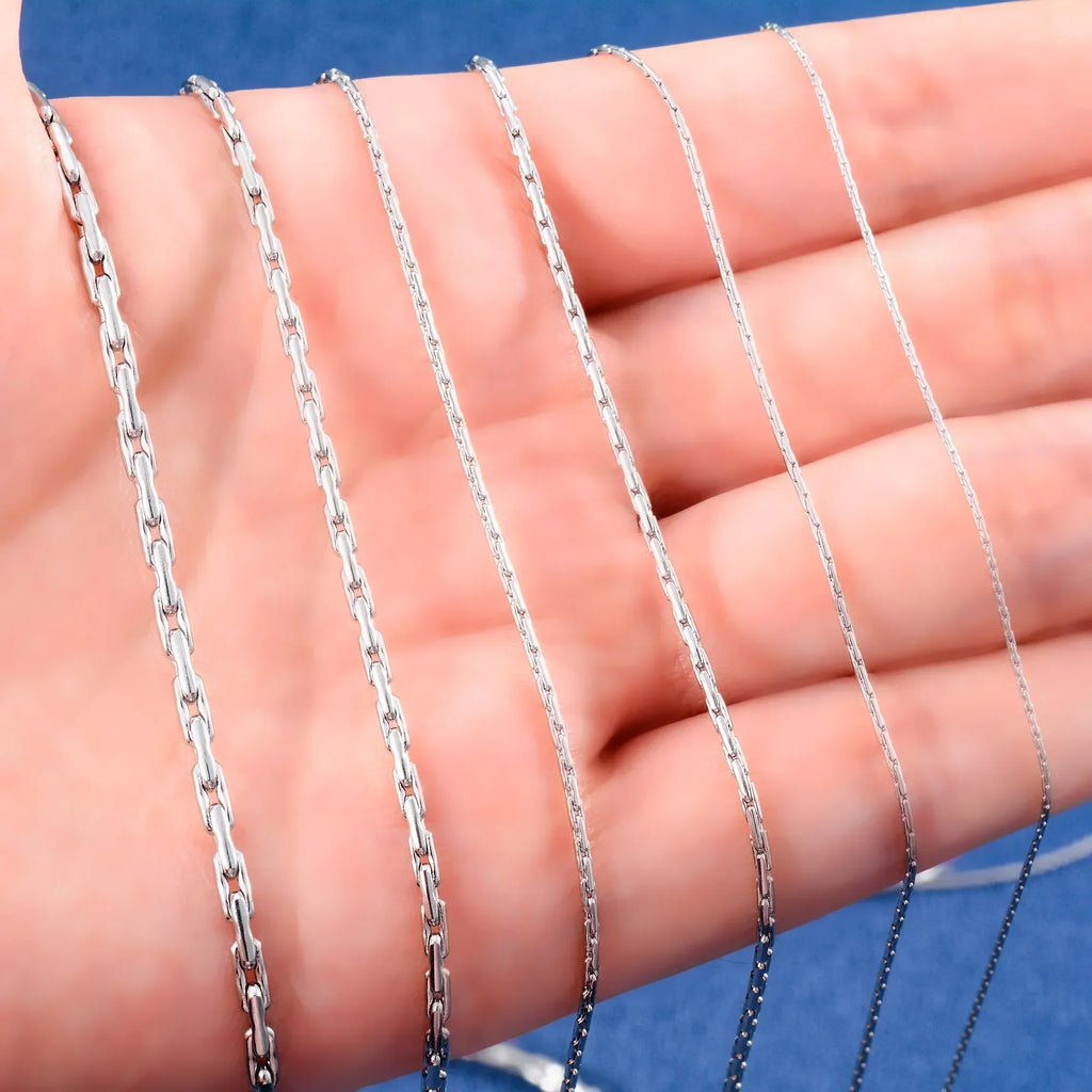 Thin Necklace Cable Chain on the Neck 316L Stainless Steel for Women Men's Silver Color Choker Waterproof Jewelry Accessories