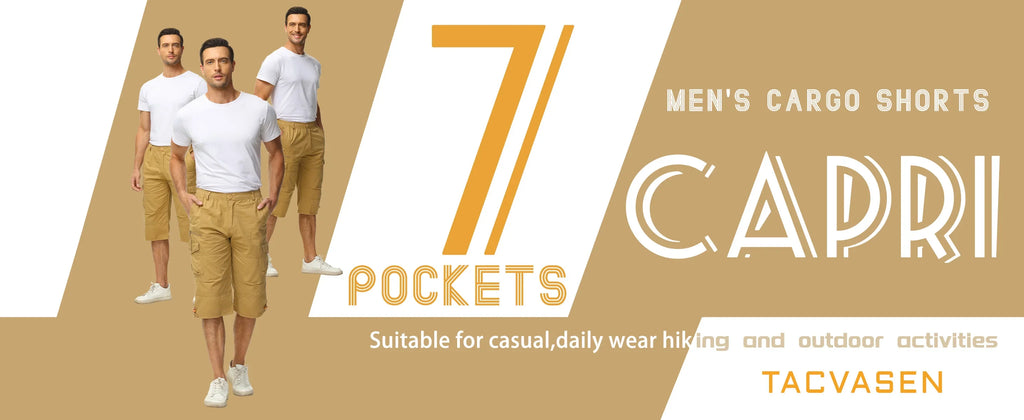 Below Knee Length 3/4 Long Shorts Men's Outdoor Capri Pants Multi Pocket Summer Twill Work Cargo Pants Man
