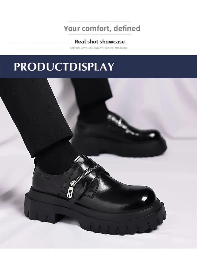 2026 New Derby men's leather shoes Thick bottomed British style design Leisure Party Business Office Luxury adult shoes