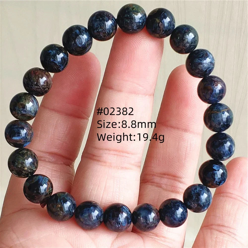 Natural Blue Pietersite Bracelet Women Men Beads Round Beads Chatoyant Cat Eye Fire Pietersite Namibia AAAAAA