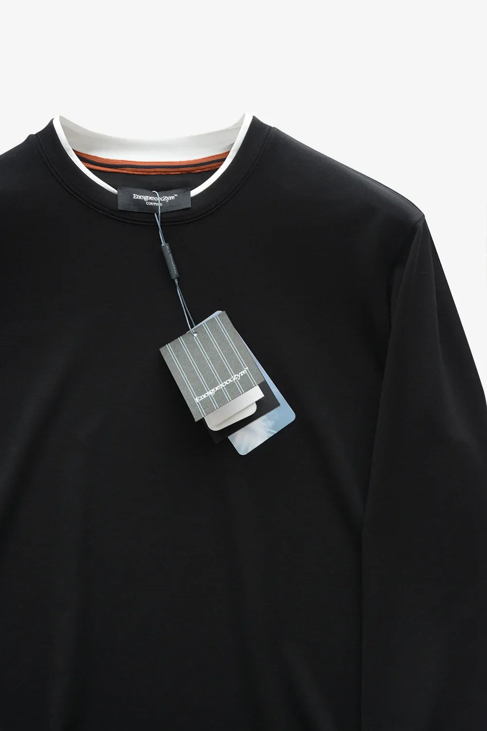 Shape-Retention & Pilling-Resistant Long-Sleeve Tee: Contrast Collar Design + Stretchy Fit Men's Undershirt