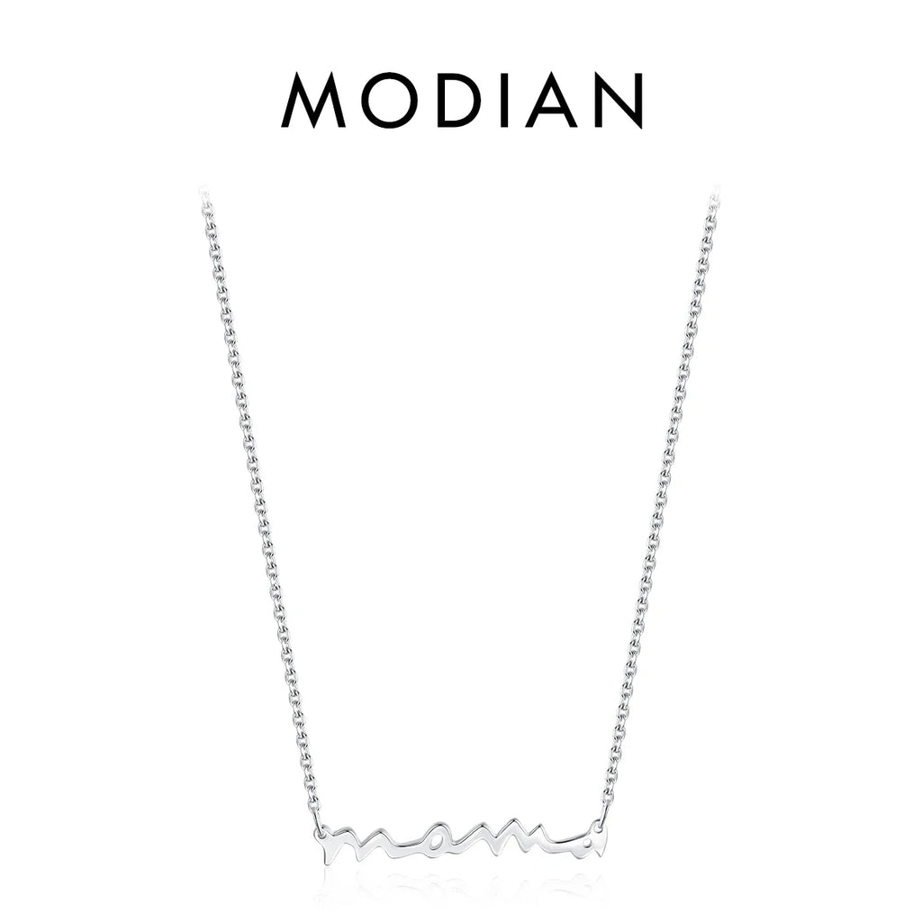 Classic Design 925 Sterling Silver Letter Mama Pendant Necklace For Women Mom Mama Mother's Day birthday Christmas Gift