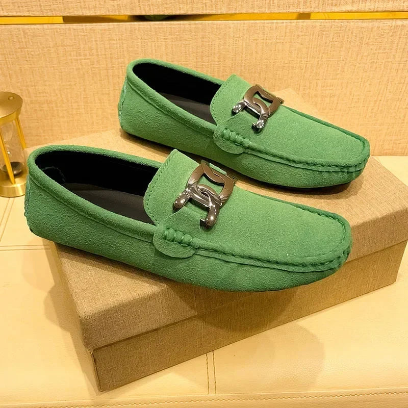 Men Elegant Dress Shoes Slip on PU Leather Loafers Lightweight Comfortable Casual Shoes for Men Summer Fashion Flat Shoes