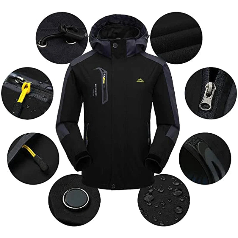 Men Autumn Jacket Outdoor Sports Hiking Coats Camping Hooded Windproof Water Resistant Rain Fishing Traveling Cloethes