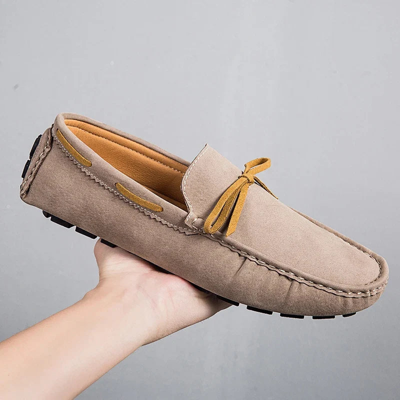 Plus Size Handmade Beanie Shoes for Couples, Trendyy British Style Casual 45 Slip-On Driving 46 Large Size Plus Fat 47 Suede Leather Shoes 48