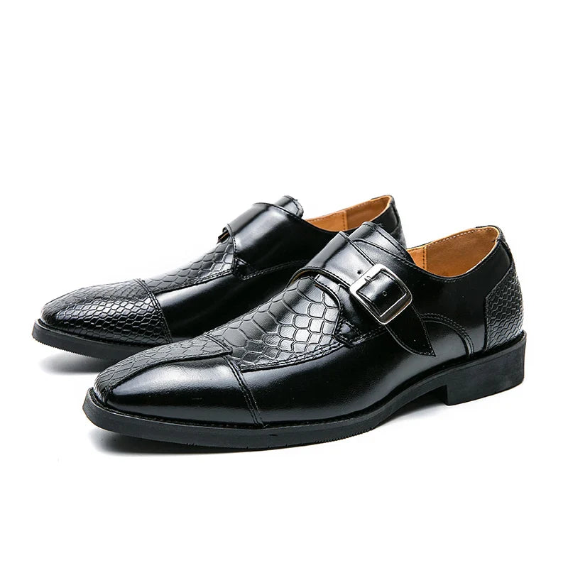Leather Designer Brand Monks Snake Luxury Men Casual Office Business Man Loafers Mens Moccasins Driving Wedding Dress Male Shoes