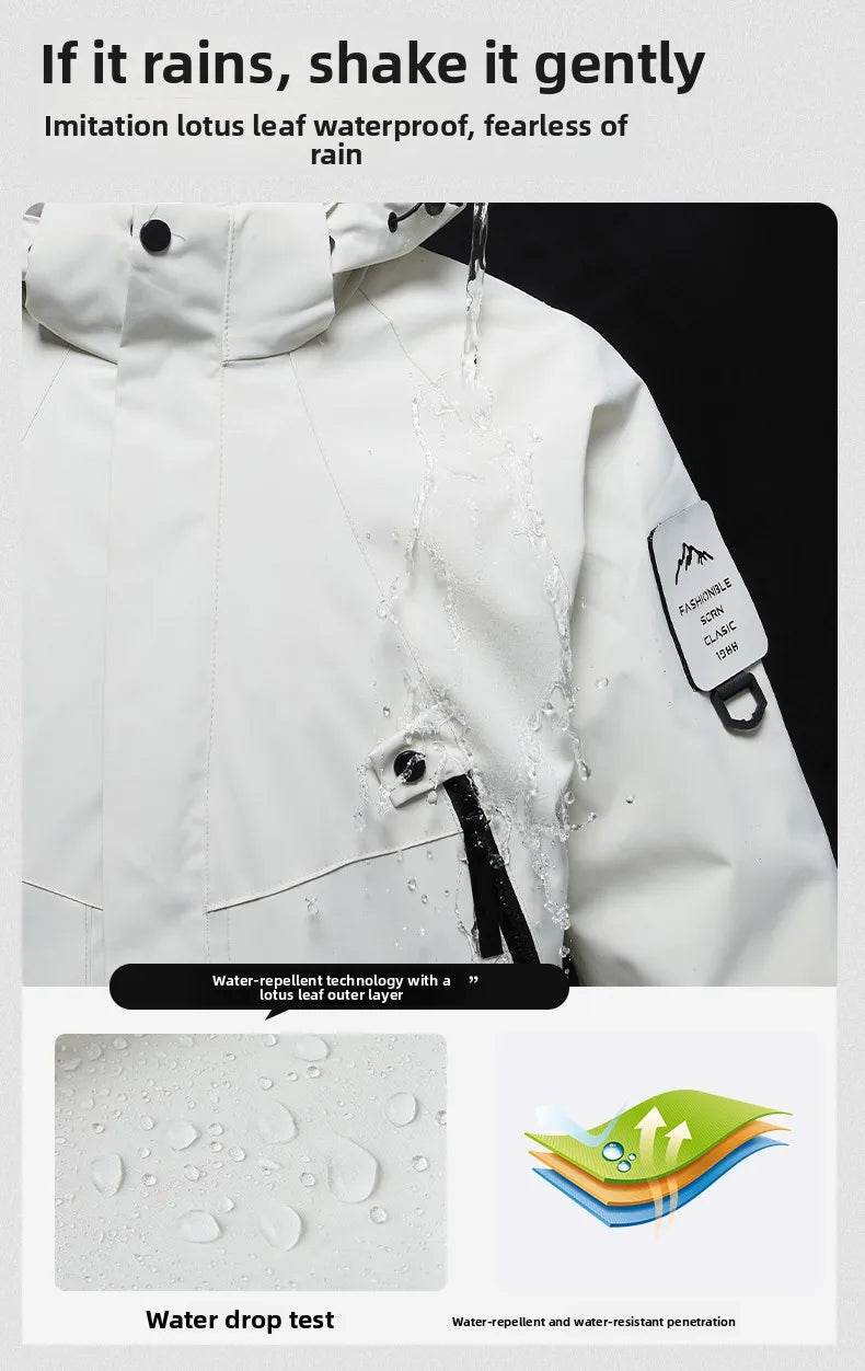 New Autumn and Winter Graphene Heating Cold Warm Insulation Men's Women's Three in One Jacket Waterproof Windproof Assault Suit