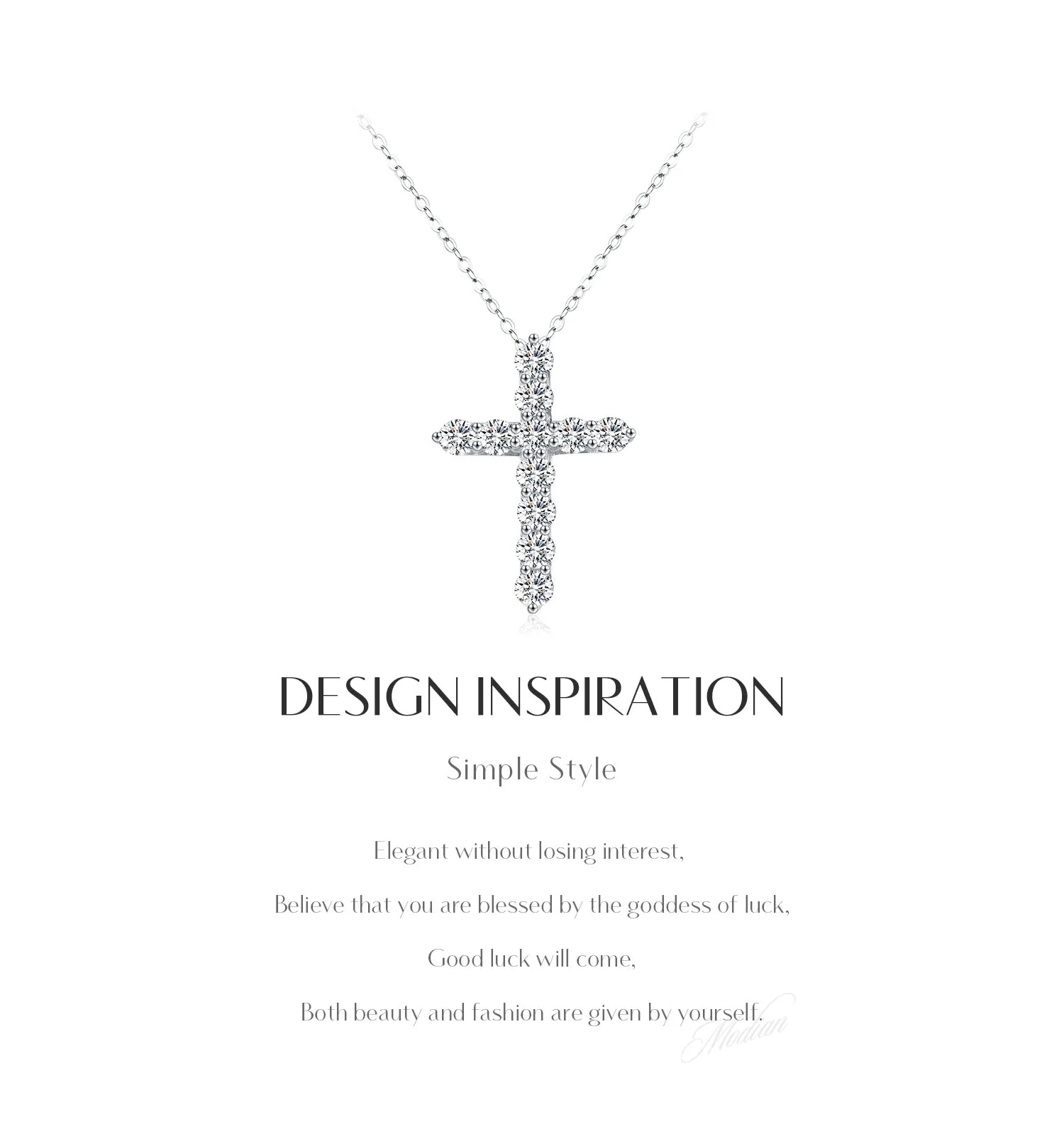 D Color Moissanite Necklace 925 Sterling Silver Exquisite Cross Link Chain Pendant Necklace For Women Fine Jewelry Gift