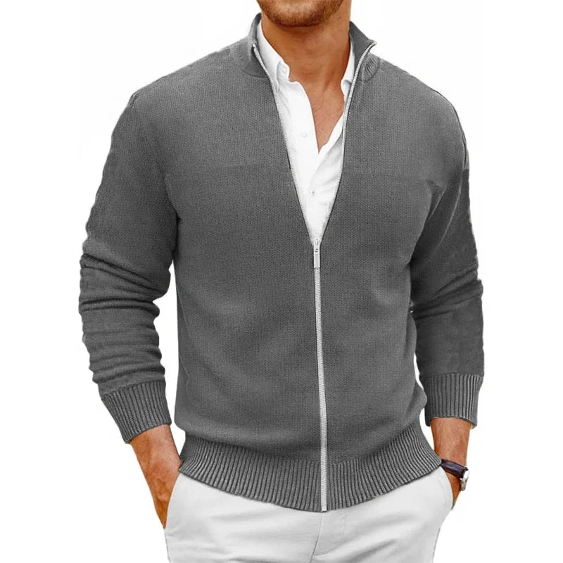 Men's Zipper SweaterCoats Slim Fit Sweaters Stand Cold Blouse Knitwear Fall Winter Cardigan Jumper Warm Streetwear