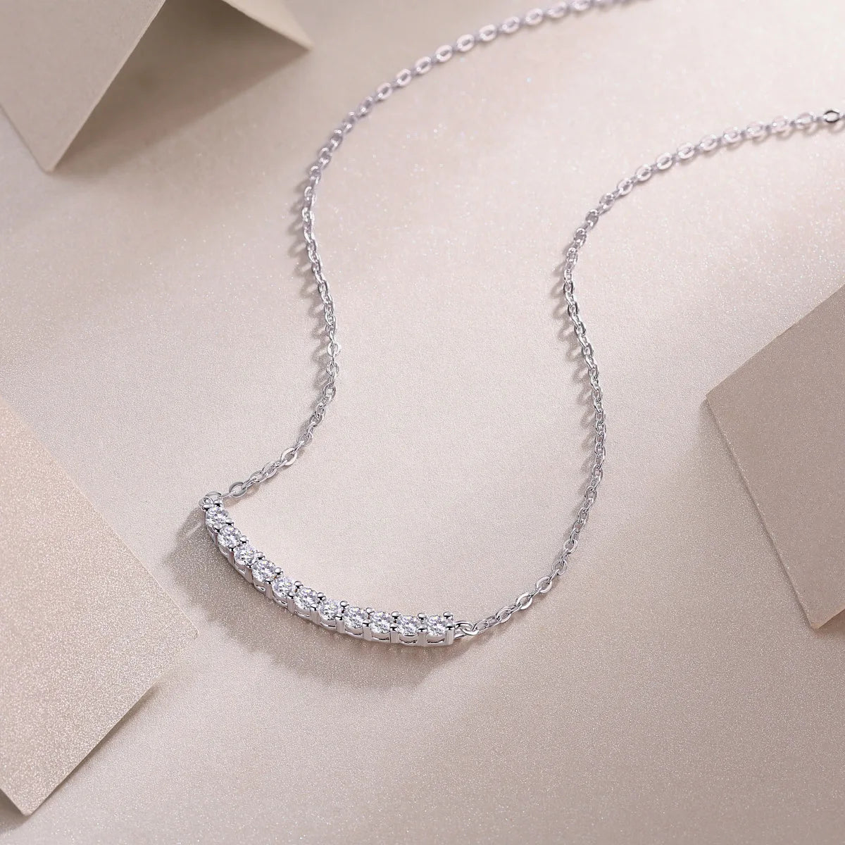 Full 0.065CT D Color Moissanite Pendant Necklace for Women Lady S925 Silver All Diamond Neck Chain Necklaces Wholesale Gift