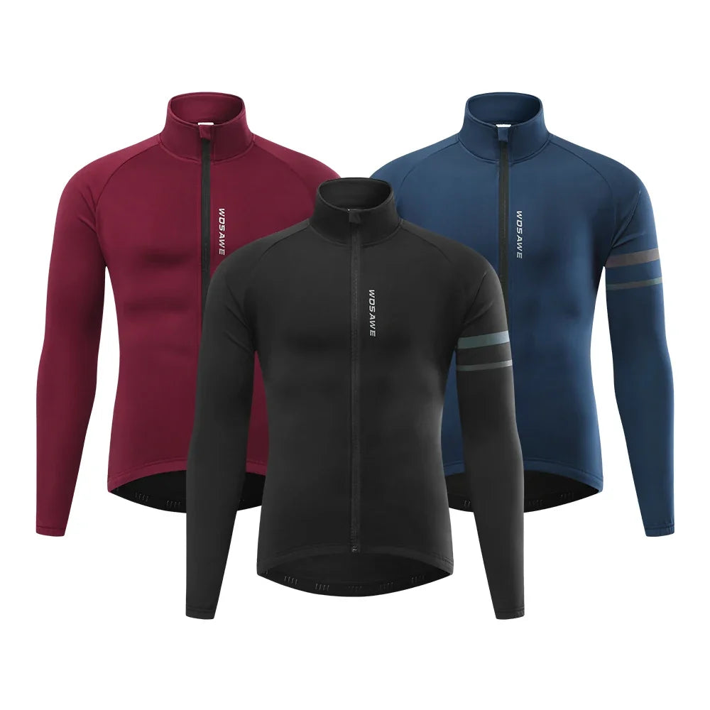 Winter Men's Cycling Jacket Waterproof Windproof Thermal Fleece Bike Jersey MTB Road Cycling Snowboarding Ski Jacket Coat