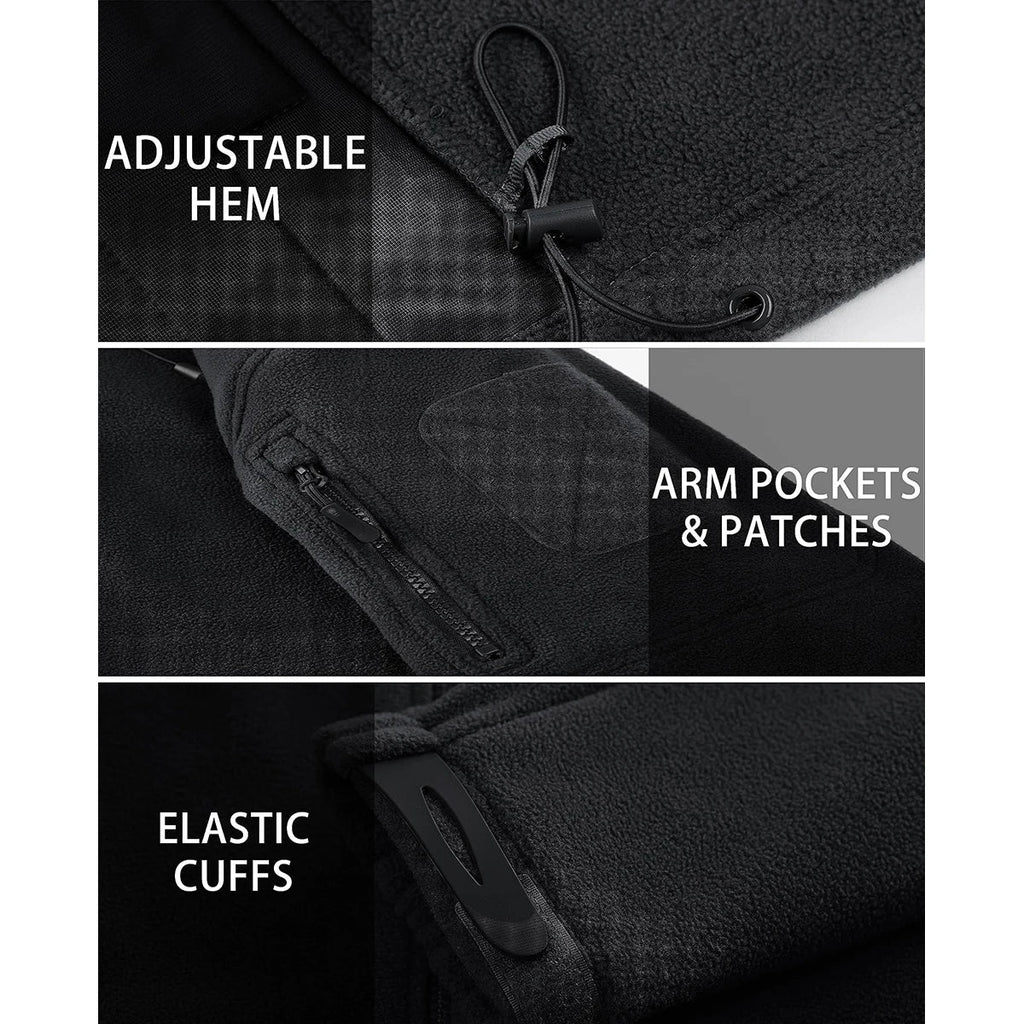 Fall Winter Men's Hooded Fleece Jacket Full Zip Up Soft Warmth Windproof Coat Outdoors Working Hiking Fishing Outerwear