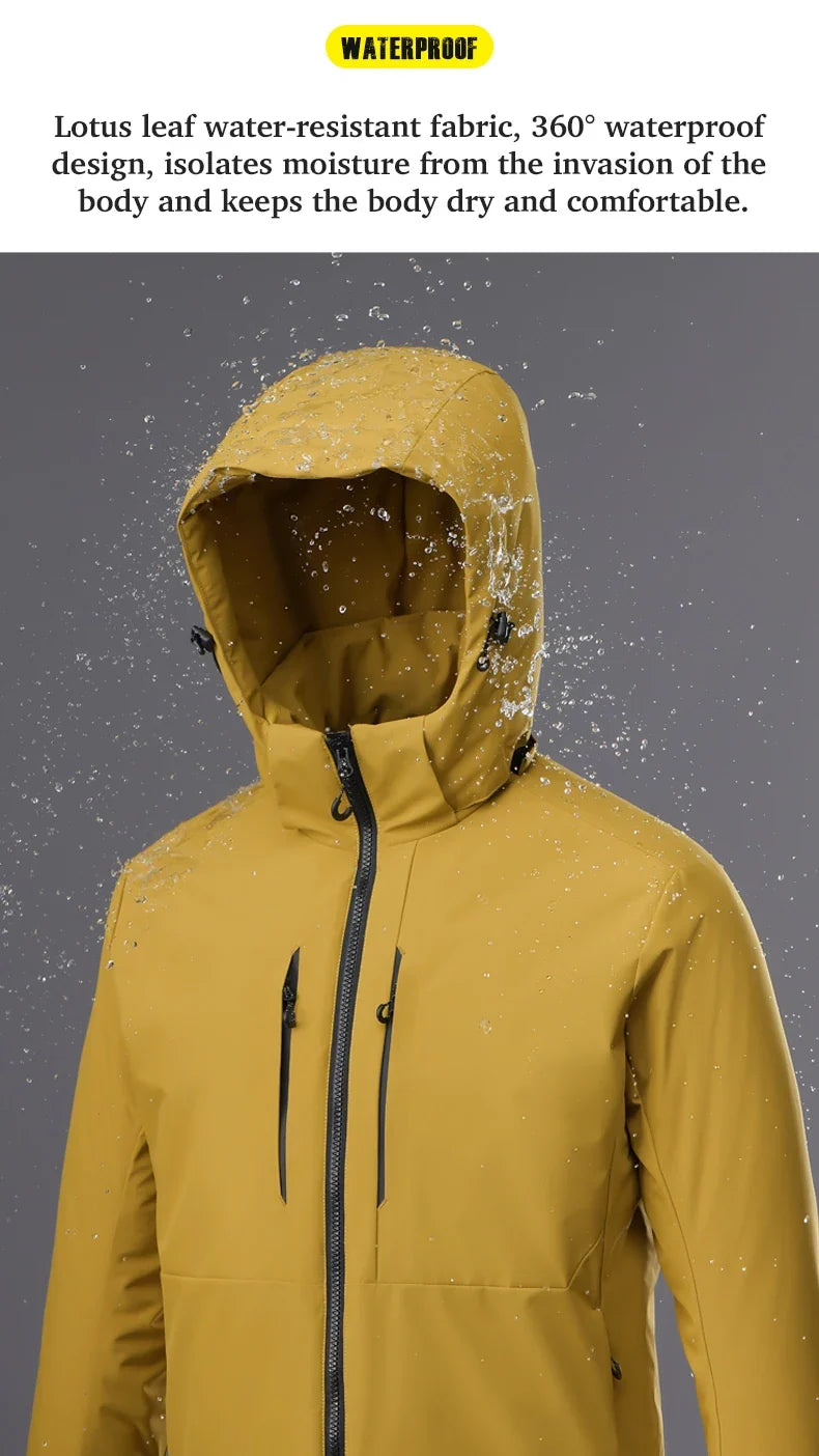 Unisex Waterproof Fleece Jackets Winter Windproof Thermal Windbreaker Men Women Hiking Camping Skiing Climbing Raincoat