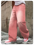 American Youth Avant garde Pink Ultra Baggy Wide Leg Men's Women's Jeans Street Fashion Four Seasons Casual Denim Pants