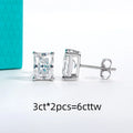 1cttw-6cttw Radiant Moissanites Earrings 925 Sterling Silver D Color VVS1 Moissanite Classic Stud Earrings for Woman