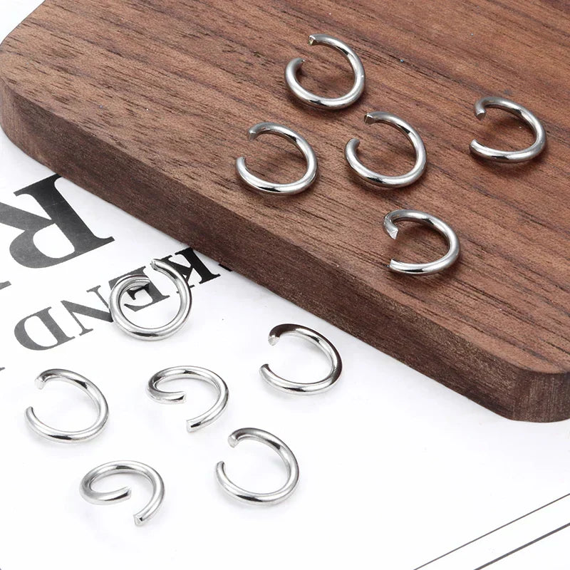1.5mm Thick Stainless Steel Width 8mm 9mm 10mm 12mm  Open Jump Rings For Jewelry Making Supplies Accessories Findings Not Fade