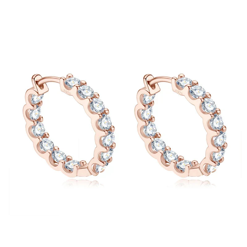 Hoops 100% 925 Sterling Silver Real 3mm Moissanite Stud Earrings For Women Sparkling Jewelry Gifts with Certificate Gifts