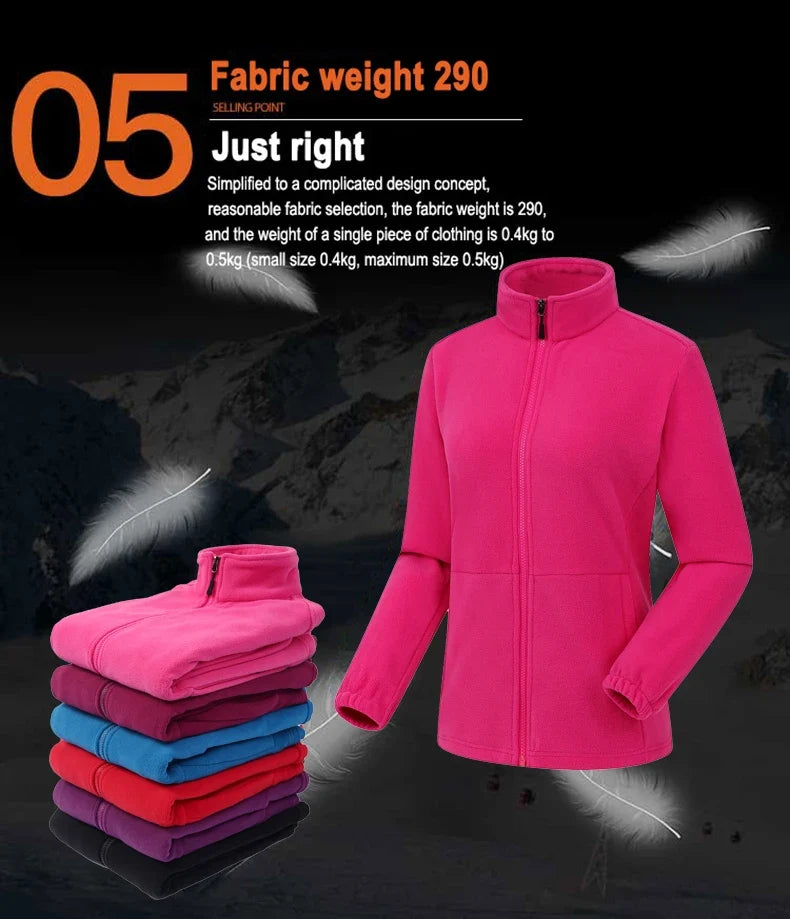 Winter Polar Fleece Jackets Women Windproof Thermal Soft Shell Jacket Outdoor Hiking Camping Skiing Climbing Warm Coat