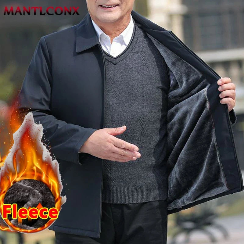 Men Windproof Men's Winter Coat Blazer Autumn Winter Warm Men's Jacket Windbreak Casual Business Coat L-3XL