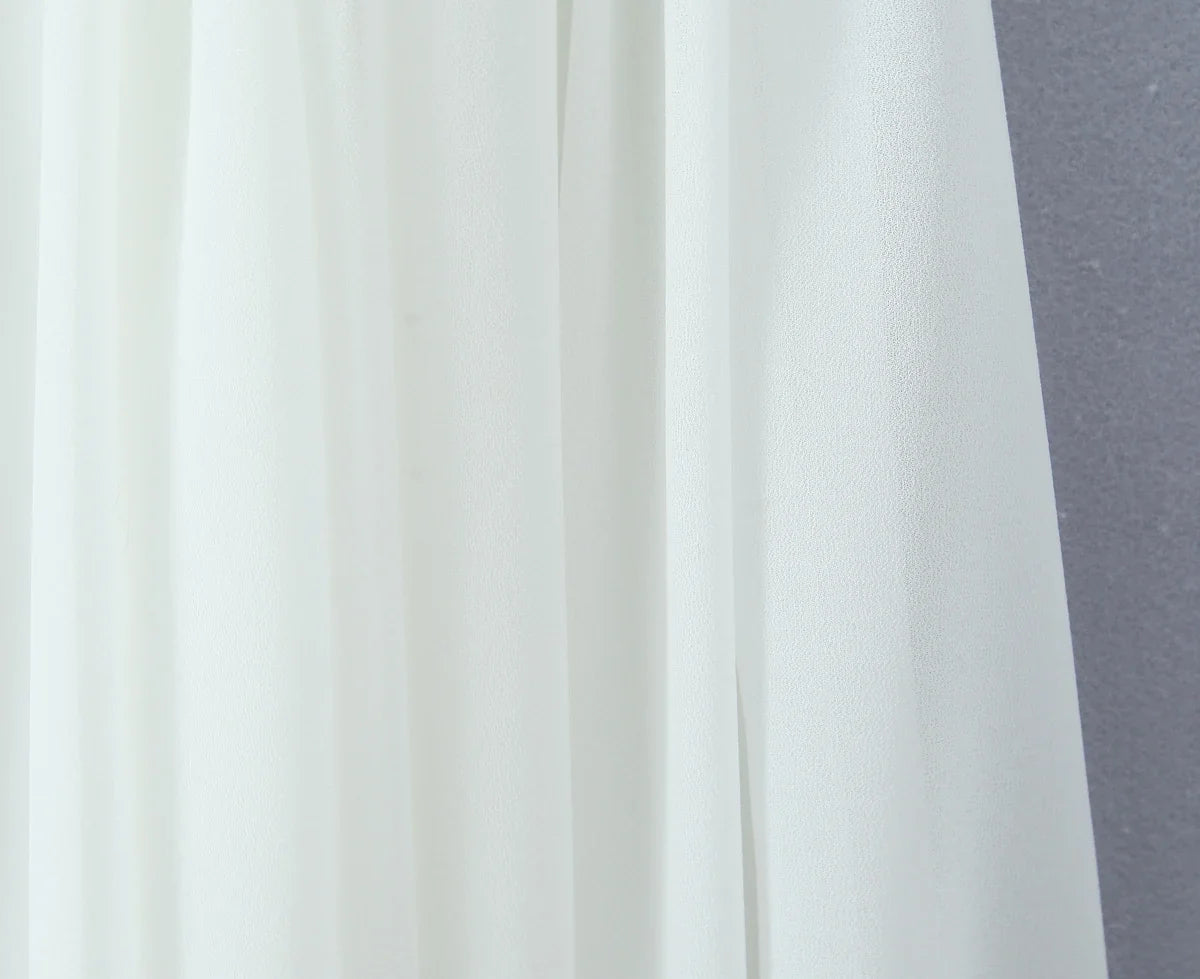 2025 Women White Big Backless Sling Dress O Neck Back Zipper Loose Swing Mini Short Dresses Holiday Robe