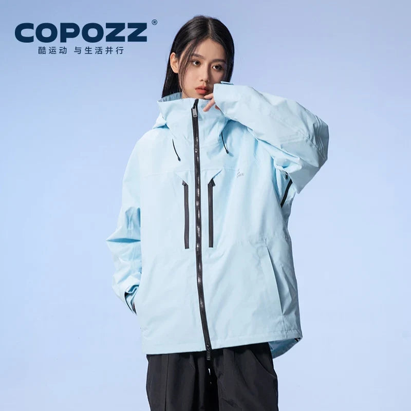 Thicken 3L Ski Jacket Men Women Windproof Waterproof Winter Ski Coat Ski Wear Solid Color Hooded Warm Snowboard Ski Suit
