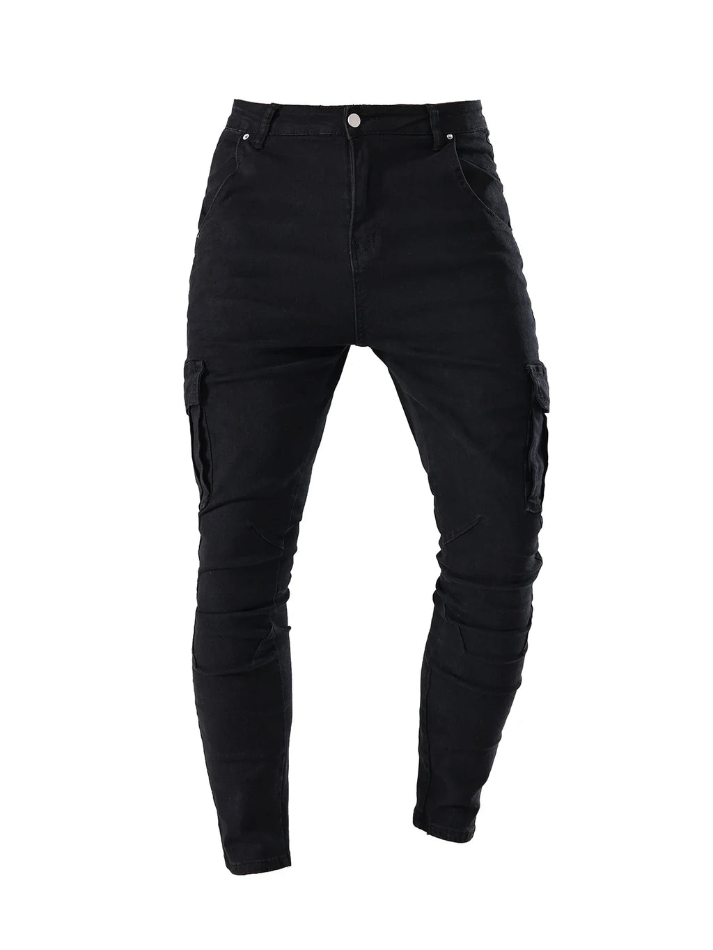 Men's Fahsion Elastic Slim Fit Jeans Men Cargo Denim Pants