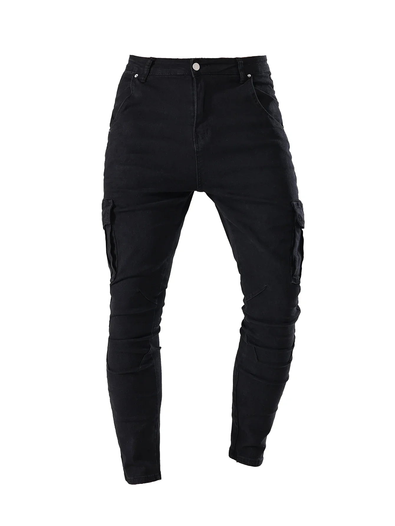 Men's Fahsion Elastic Slim Fit Jeans Men Cargo Denim Pants