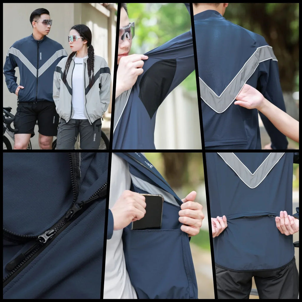 Reflective Cycling Jacket Winter Autumn Bicycle Windbreaker Bike Soft Windproof Waterproof Motorbike Jacket Men Coat