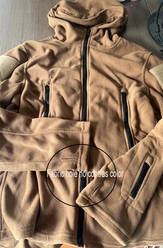 Men Polar Fleece Tactical Winter Autumn Hiking Fishing Camping Trekking Thermal Jackets Outdoor Sports Hood Caro Coat Softshell
