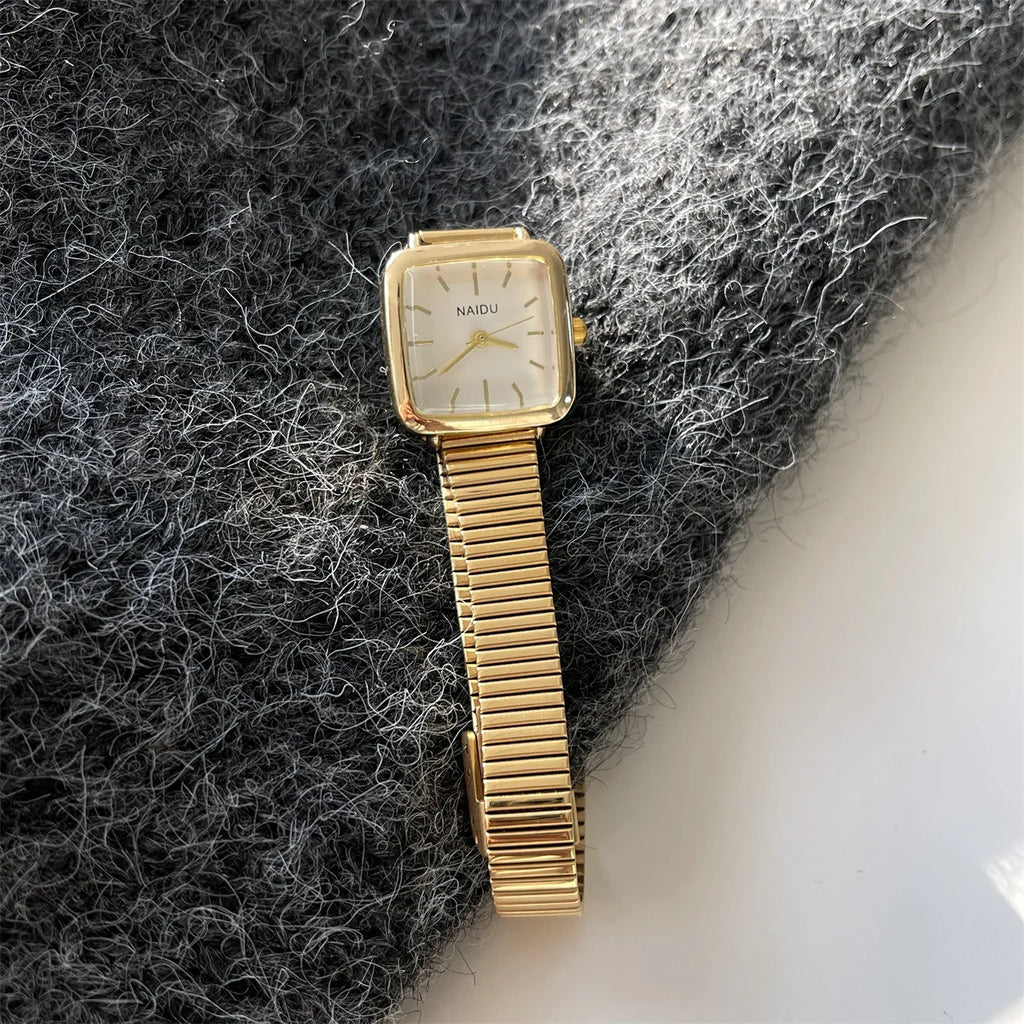 Brand Simple Quartz Watch for Women Retro Luxury Gift Ladies Watches Small Dial Adjustable Stainless Steel Strap Wristwatches