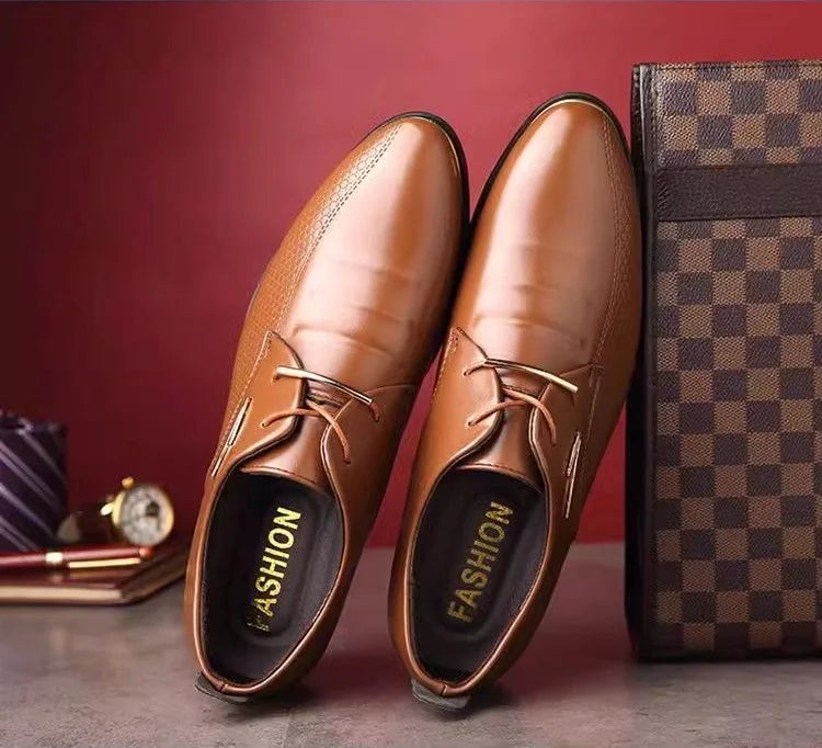 Brown Business Social Shoe Male Black Men's Formal Shoes Party Leather Casual Suit 2025 Trend Elegant and Classic Official New