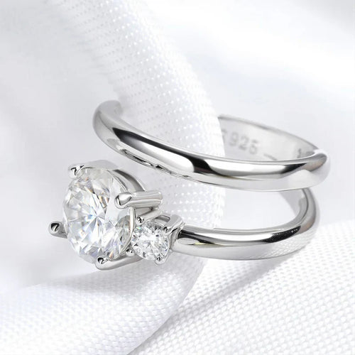 0.5ct Excellent Cut Moissanite Clip Earrings for Women Shine Double-layered Ear Clips Fine Jewelry S925 Sterling Silver