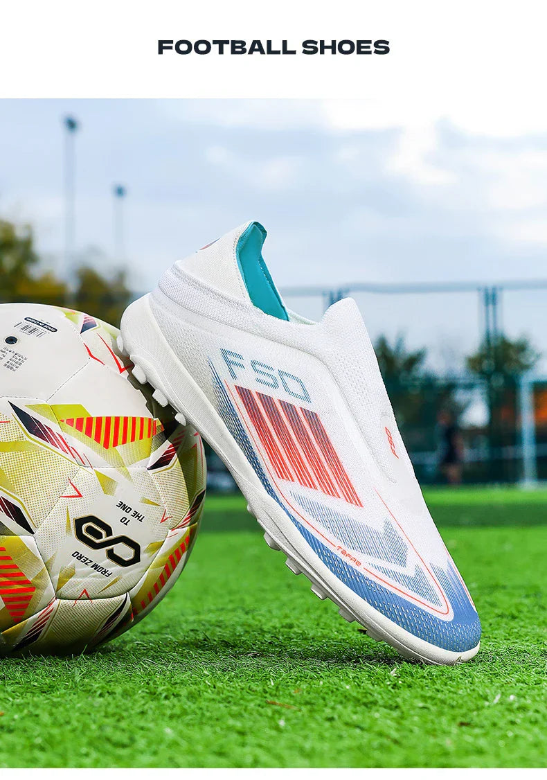 Men Football Boots Long Spikes Match Futsal Soccer Shoes Training TF Ultralight Indoor Sneakers Breathable Cleats Drop Shipping