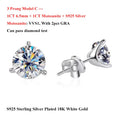 2 in 1 Full 5mm D Color Moissanite Stud Earrings for Women S925 Silver 2cttw All Diamond Earring Pierced Ear Fine Jewelry