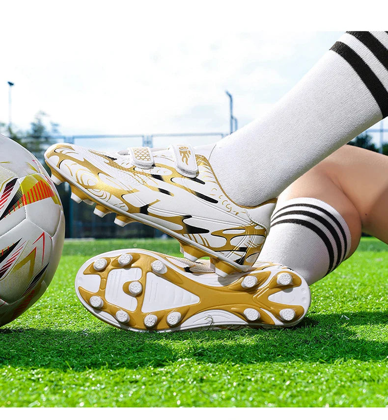 Professional Soccer Shoes Kids Long Spikes FG Football Boots Outdoor Grass Cleats Turf Football Shoes Boys Training Soccer Boots