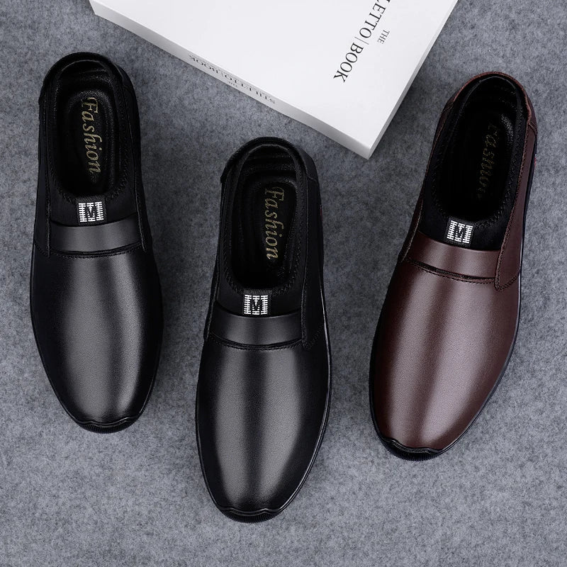 Upscale Genuine Leather Men Loafers Brown Black Cow Leather Penny Loafers Adult Office Career Mens Shoes Sneakers Driving Shoes