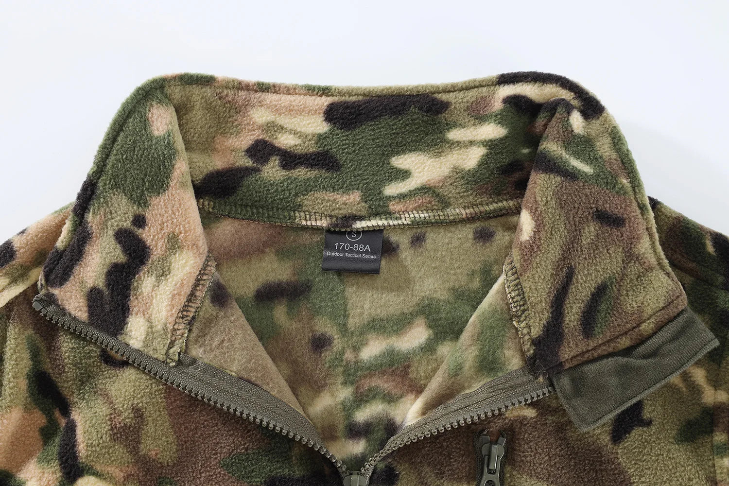 Outdoor Camouflage Fleece Jacket Double-Sided Shake Fleece Cardigan Tactical Jacket Warm Mountaineering Suit