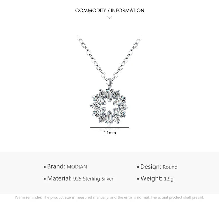 Real 925 Sterling Silver Lucky Snowflake Pendant Necklace for Women Fine Jewelry 2021 New Bijoux Girl Christmas Gifts