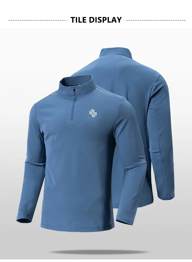 2026 New Autumn/Winter Men's Outdoor Sports Running Mountaineering Cycling Fitness Long Sleeve Breathable Elastic T-Shirt