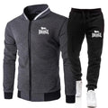 Spring and Autumn Men's Fashion Street Stand up Collar Set Jacket, Outdoor Casual Pocket Zipper Men's Baseball Set
