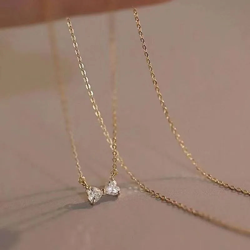 New style 925 Sterling Silver Geometric Simple Bow Necklace For Women Engagement Fine Jewelry Wedding Party Birthday Gift
