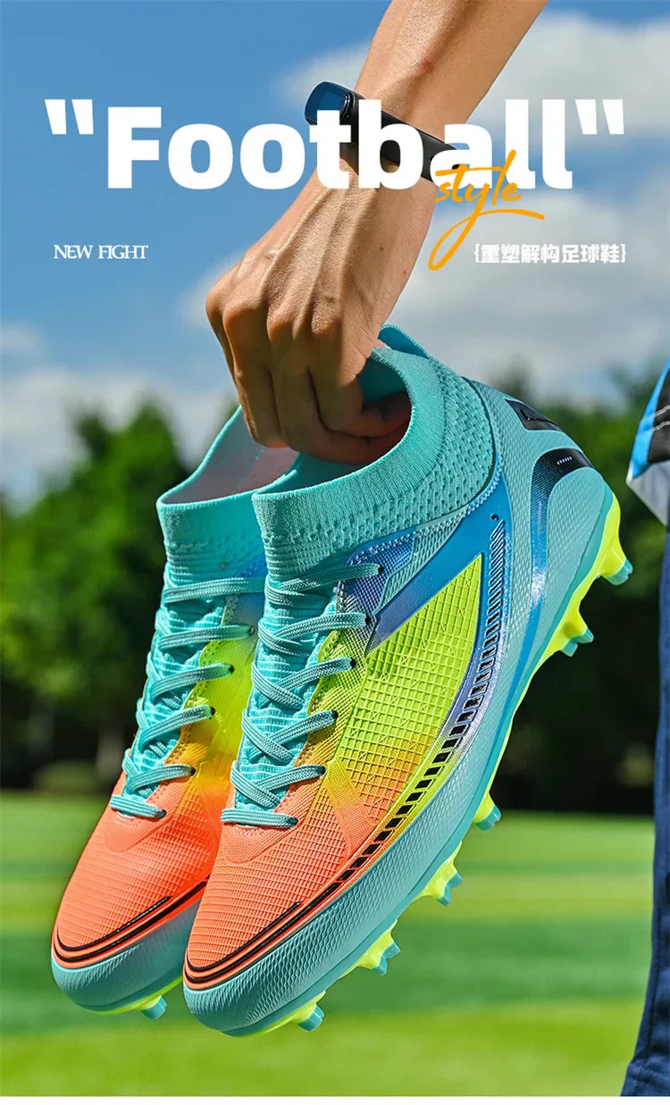 Mens Soccer Shoes TF/FG High Ankle Football Boots Kids Women Outdoor Sports Shoes Multicolor Training Match Athletic Sneakers