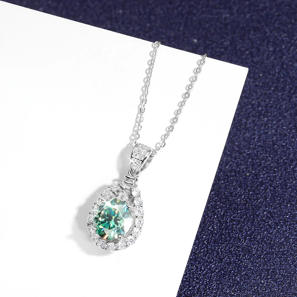 Luxury 925 Sterling Silver Real 5ct Moissanite Pendant Necklace for Women Anniversary Party Diamond Necklaces Fine Jewelry